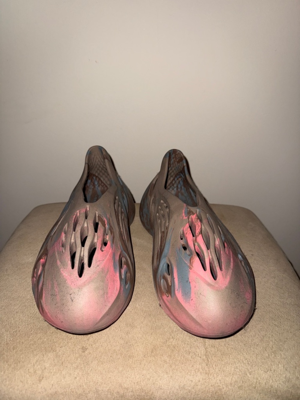 Yeezy Foam Runner in Pink and Blue Swirl